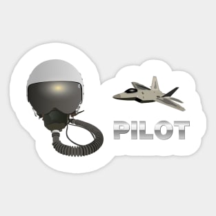 F-22 Raptor Jet Fighter Pilot Sticker